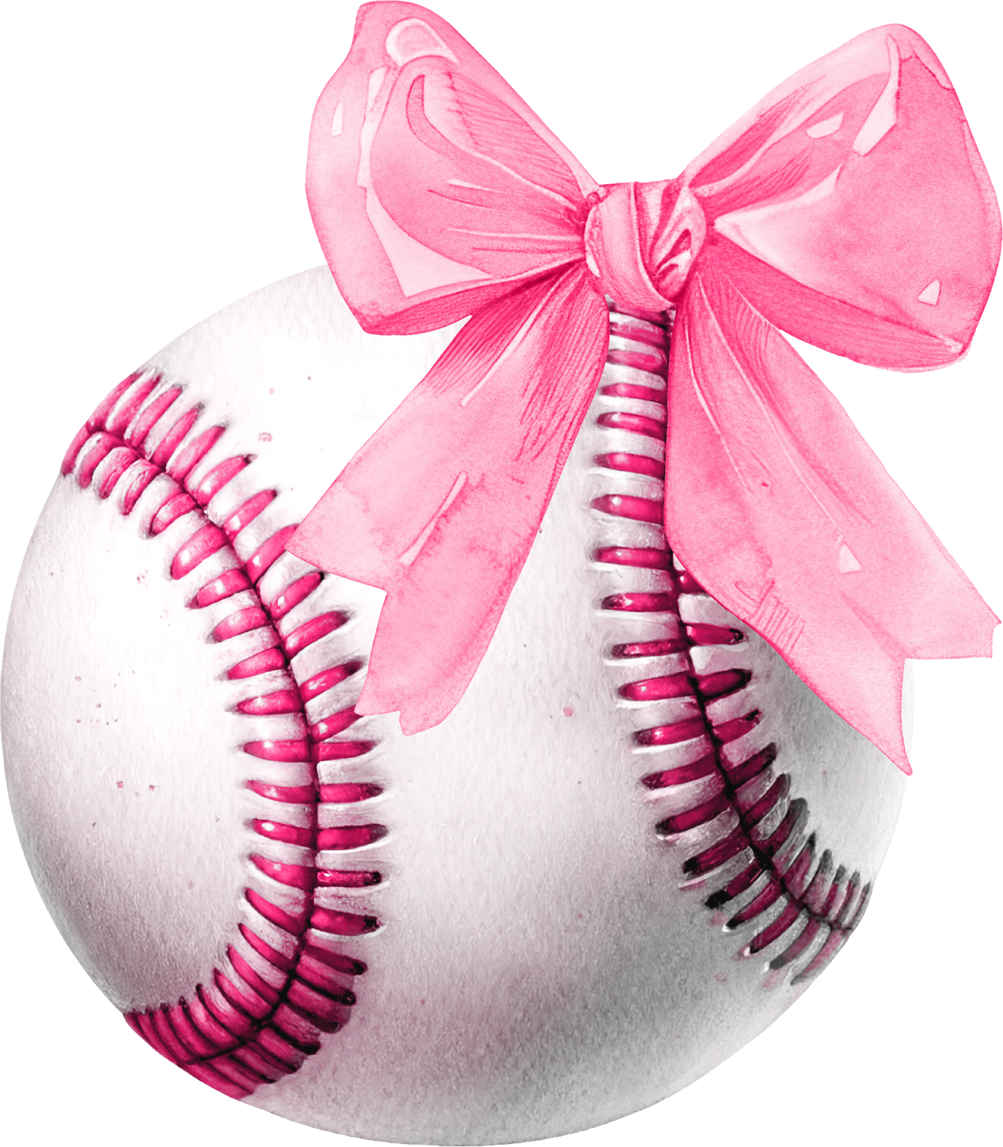 Pink bows baseball dtf transfer