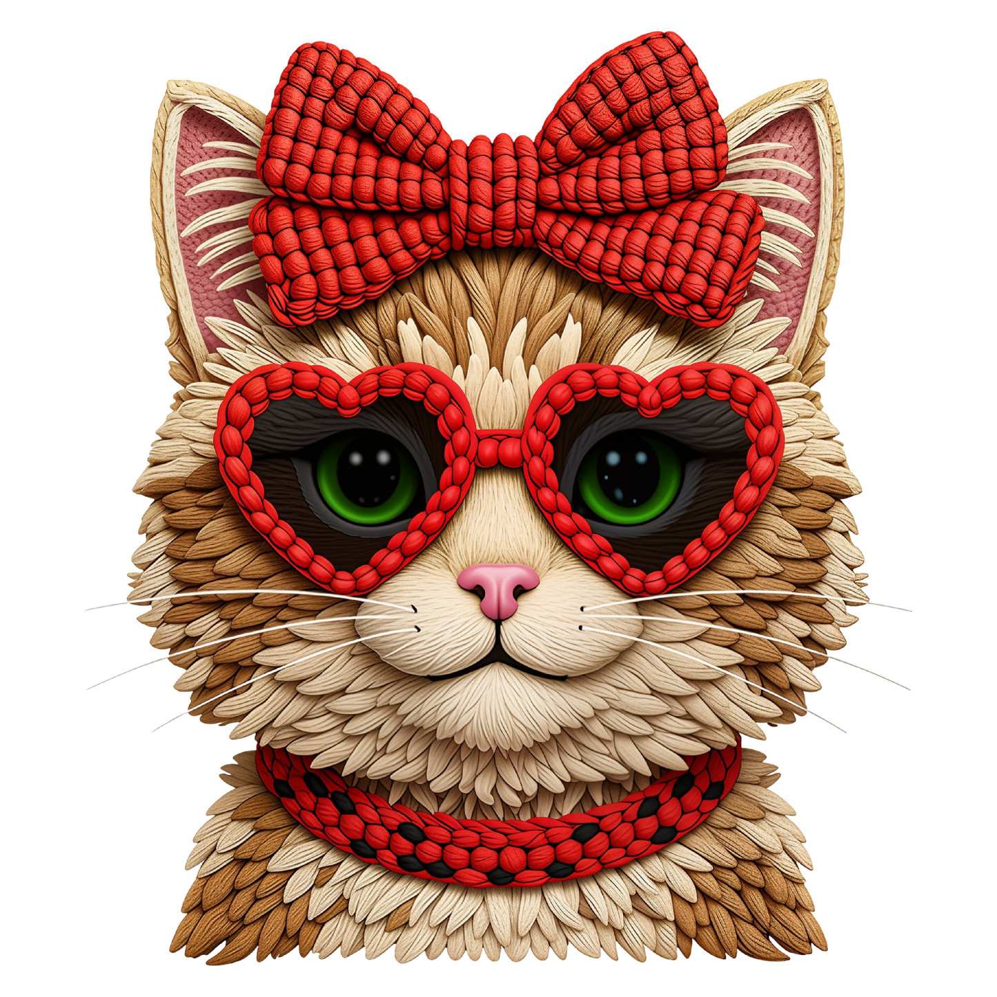 Faux yarn love kitty dtf transfer