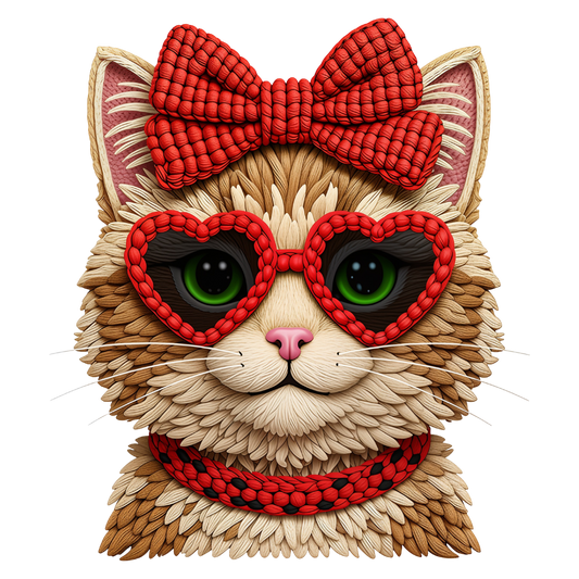 Faux yarn love kitty dtf transfer