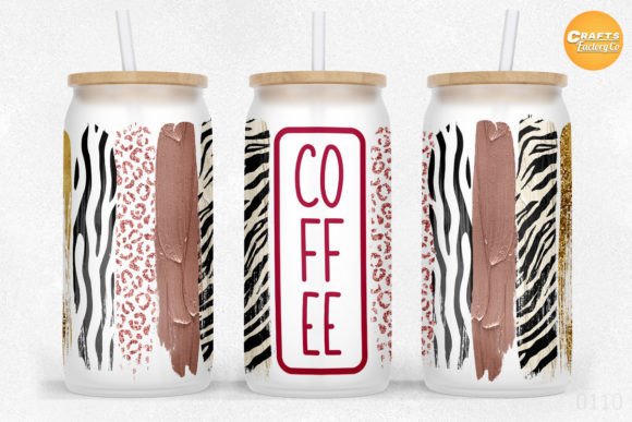 Libbey 16oz Cup UV coffee Leopard