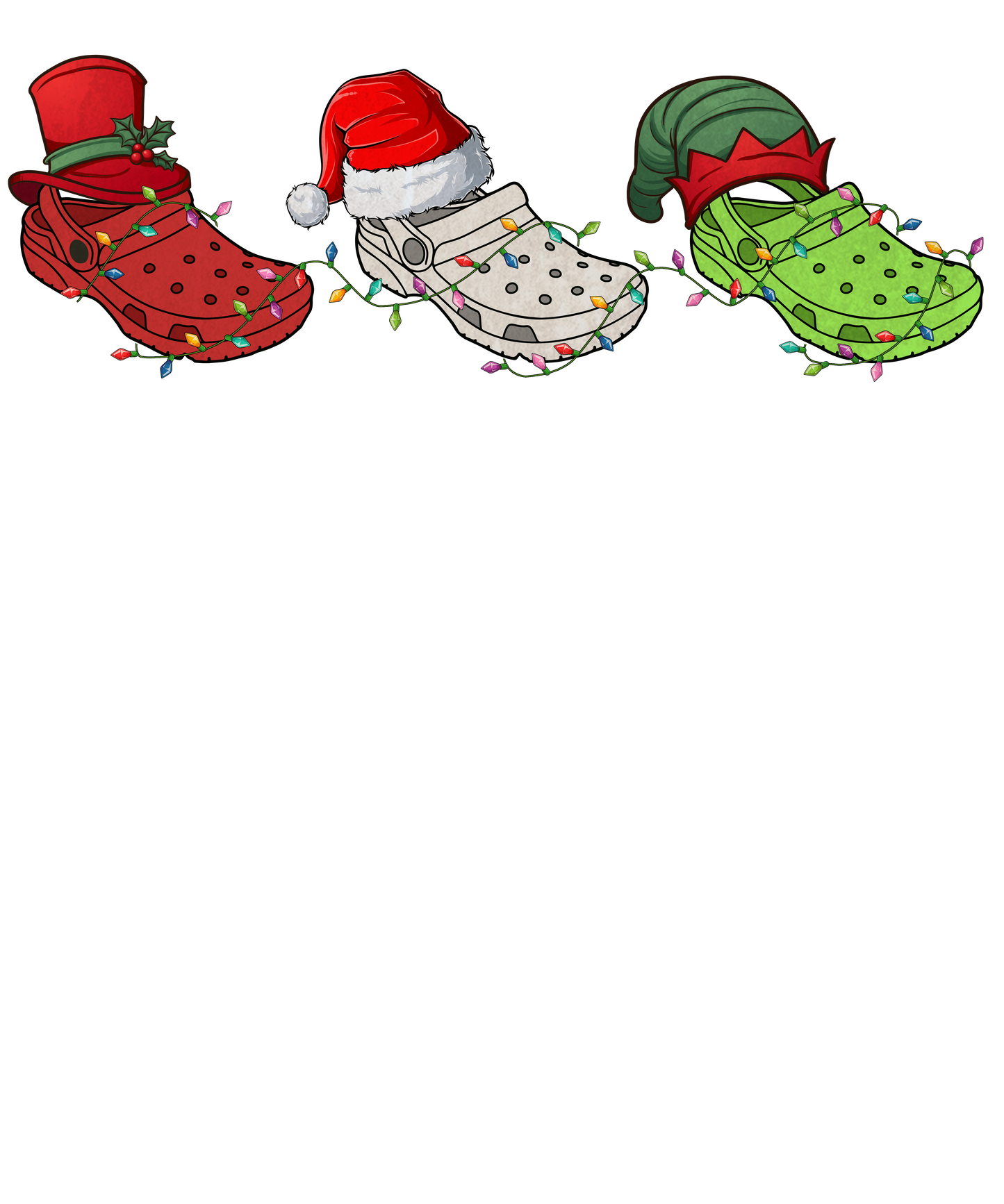 crocs  Christmas dtf Transfer