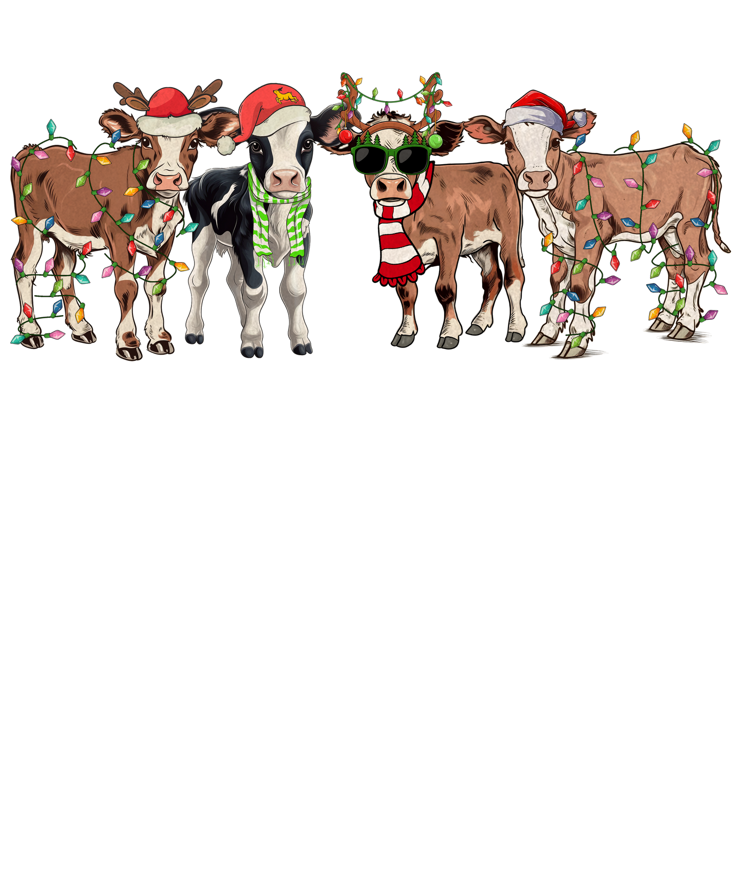 Cow Christmas Dtf transfer