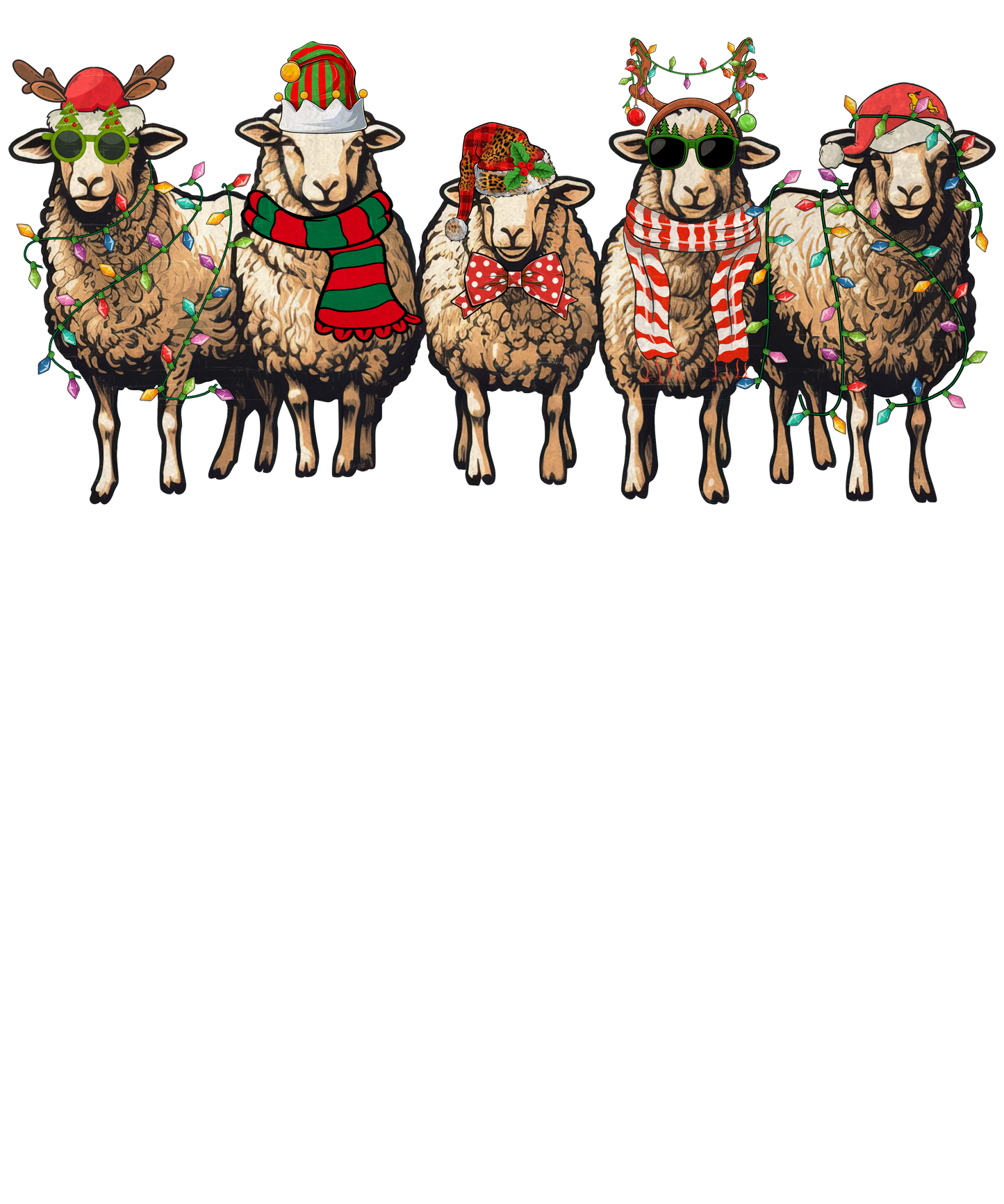 Sheep Christmas DTF Transfer