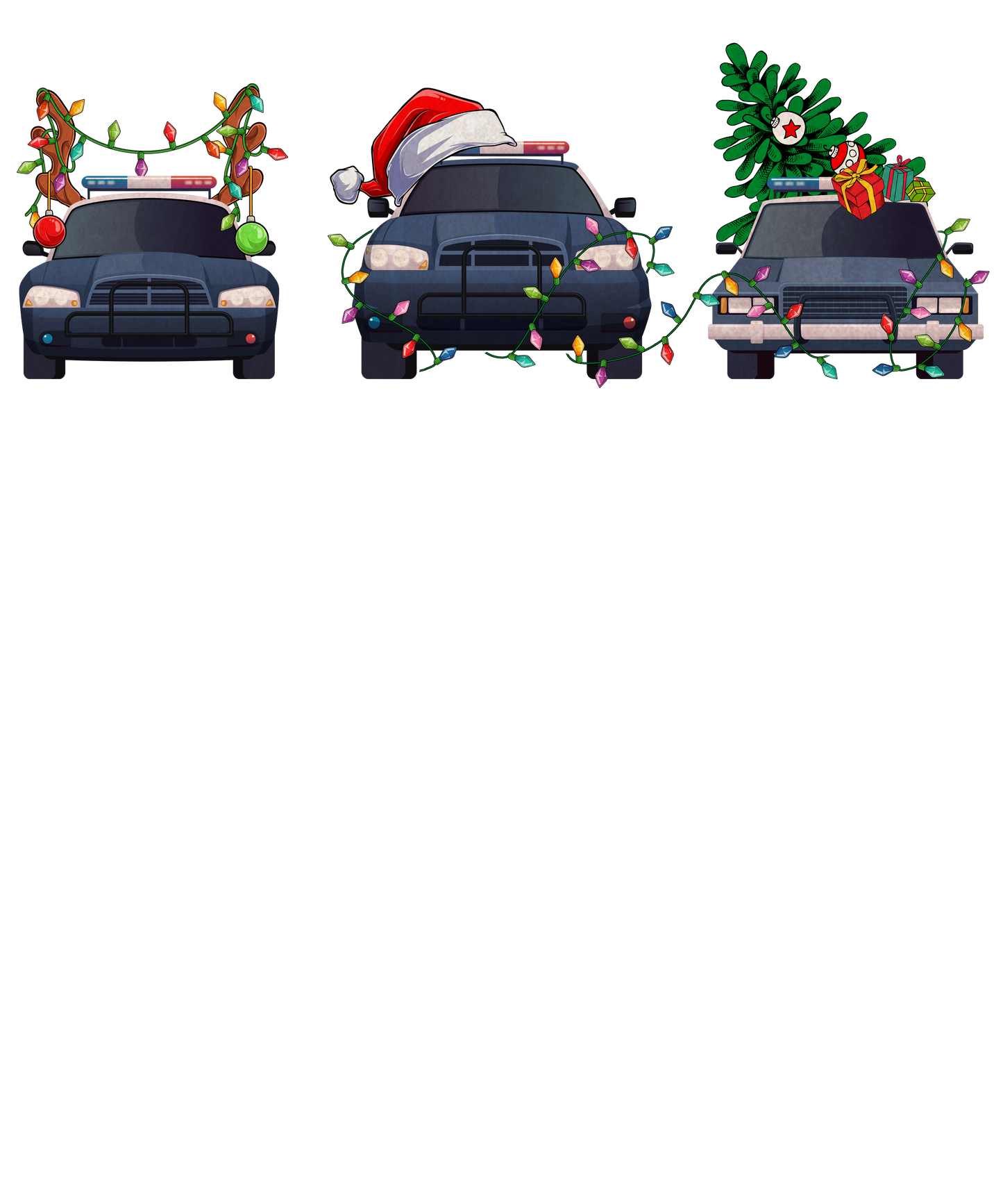 police car  Christmas DTF Transfer