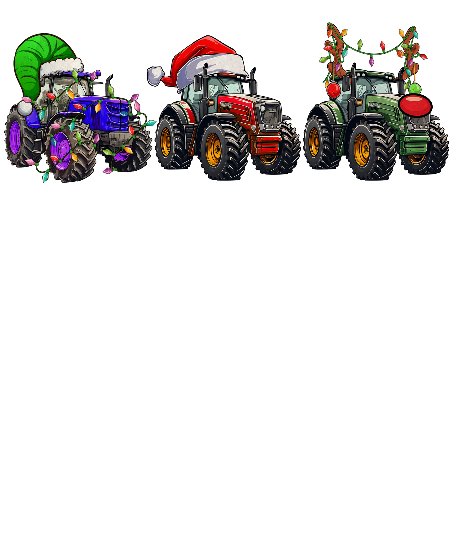 Tractors Christmas DTF Transfer