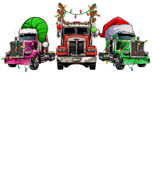 semi trucks  Christmas DTF Transfer