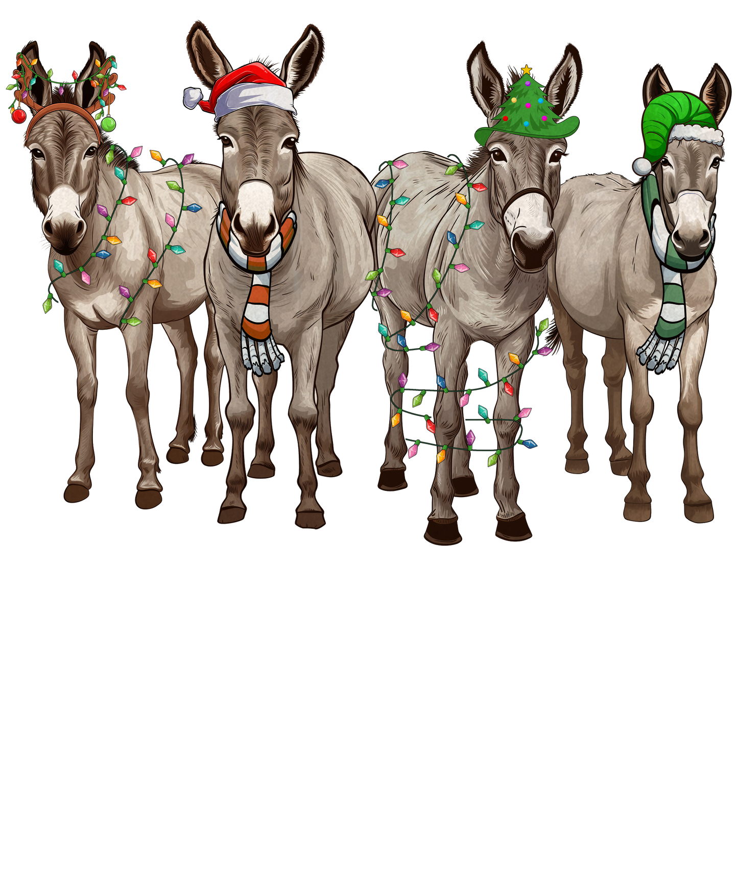 Donkey Christmas Dtf transfer