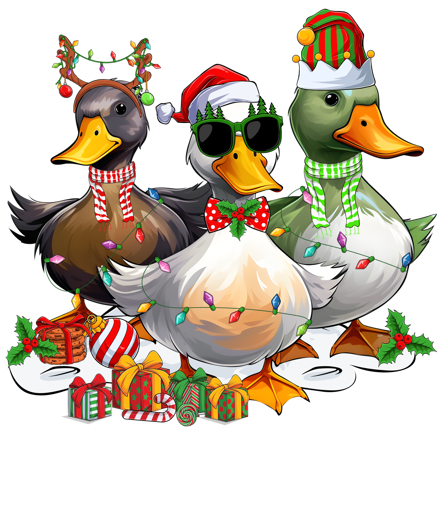 Duck Christmas Dtf transfer