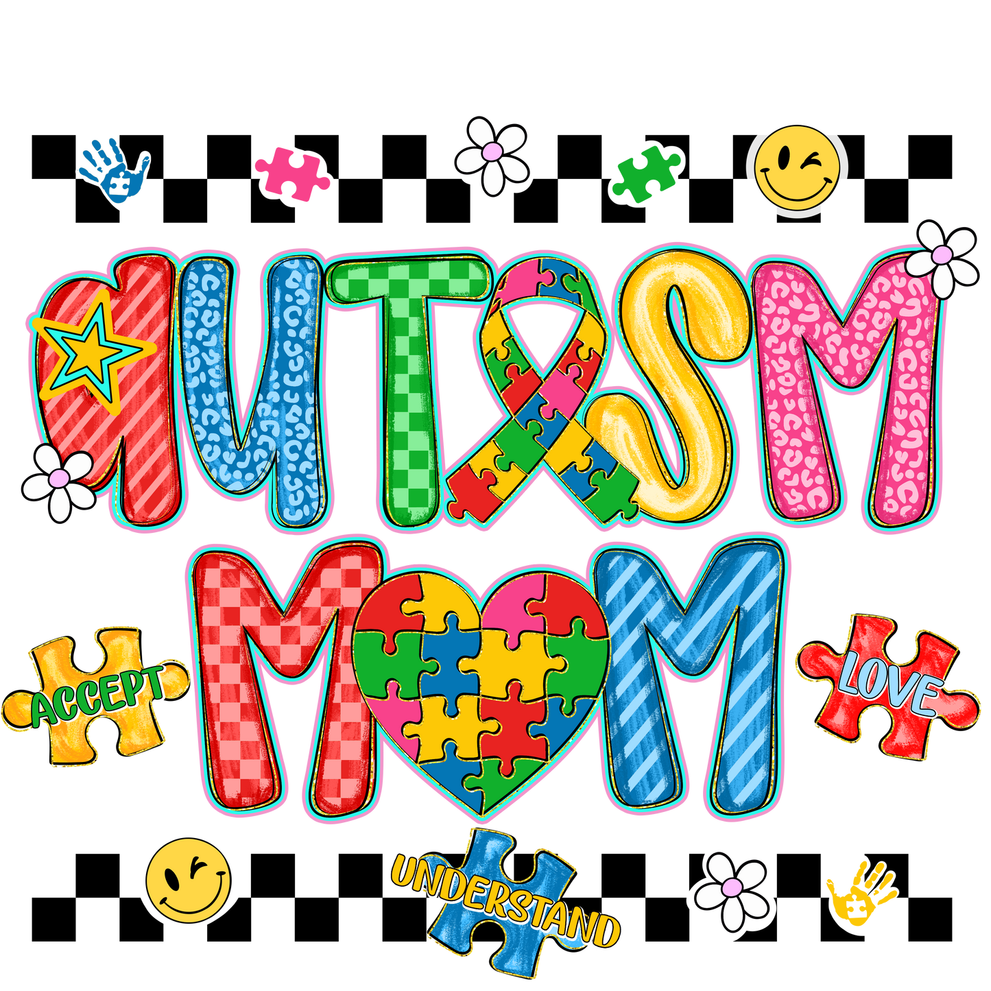 Checkered autism mom dtf transfer