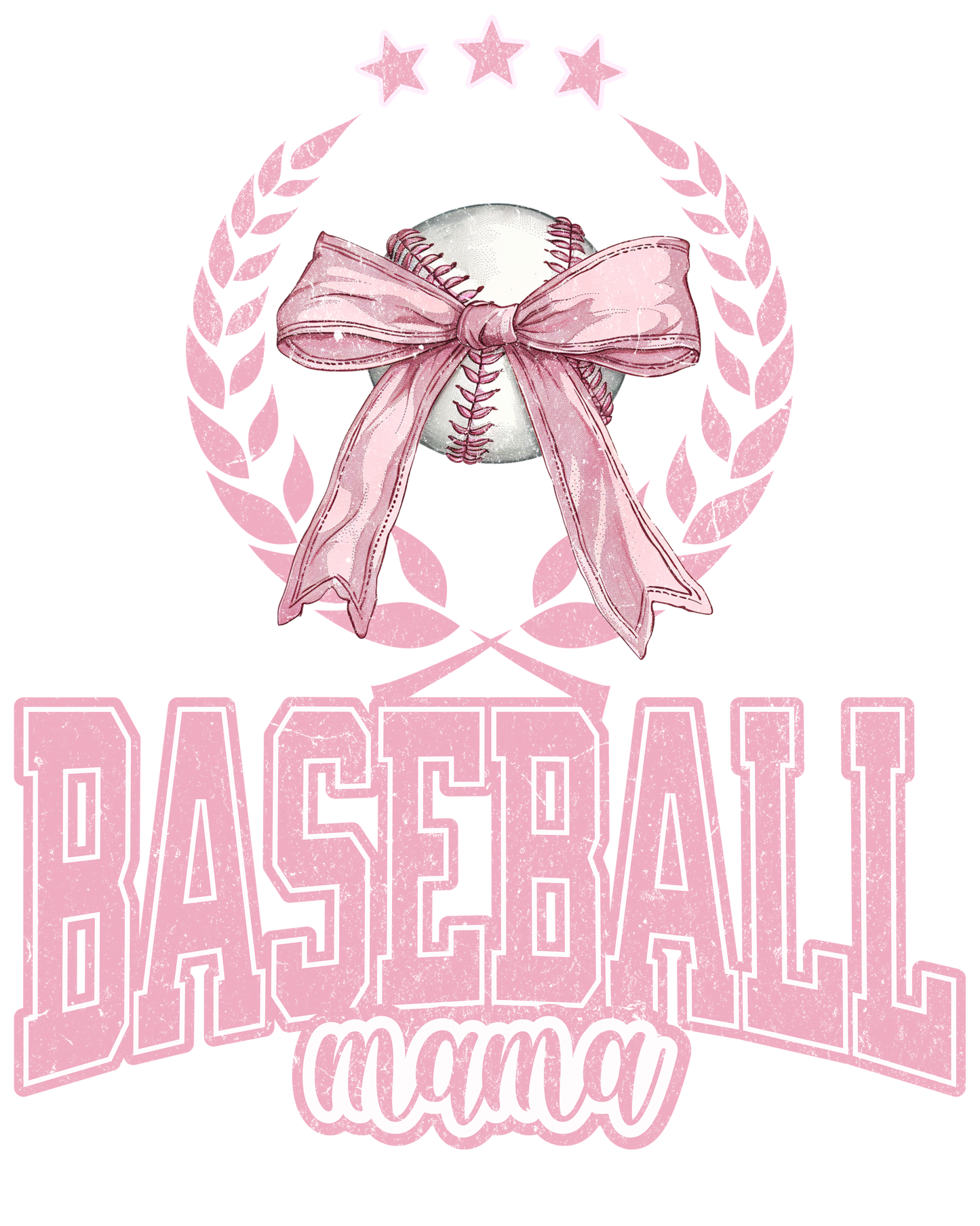 baseball mama bow  dtf transfer