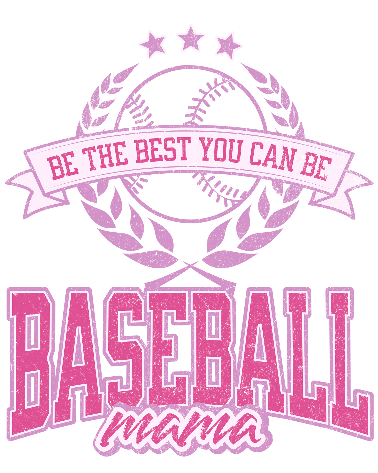 pink baseball mama dtf transfer