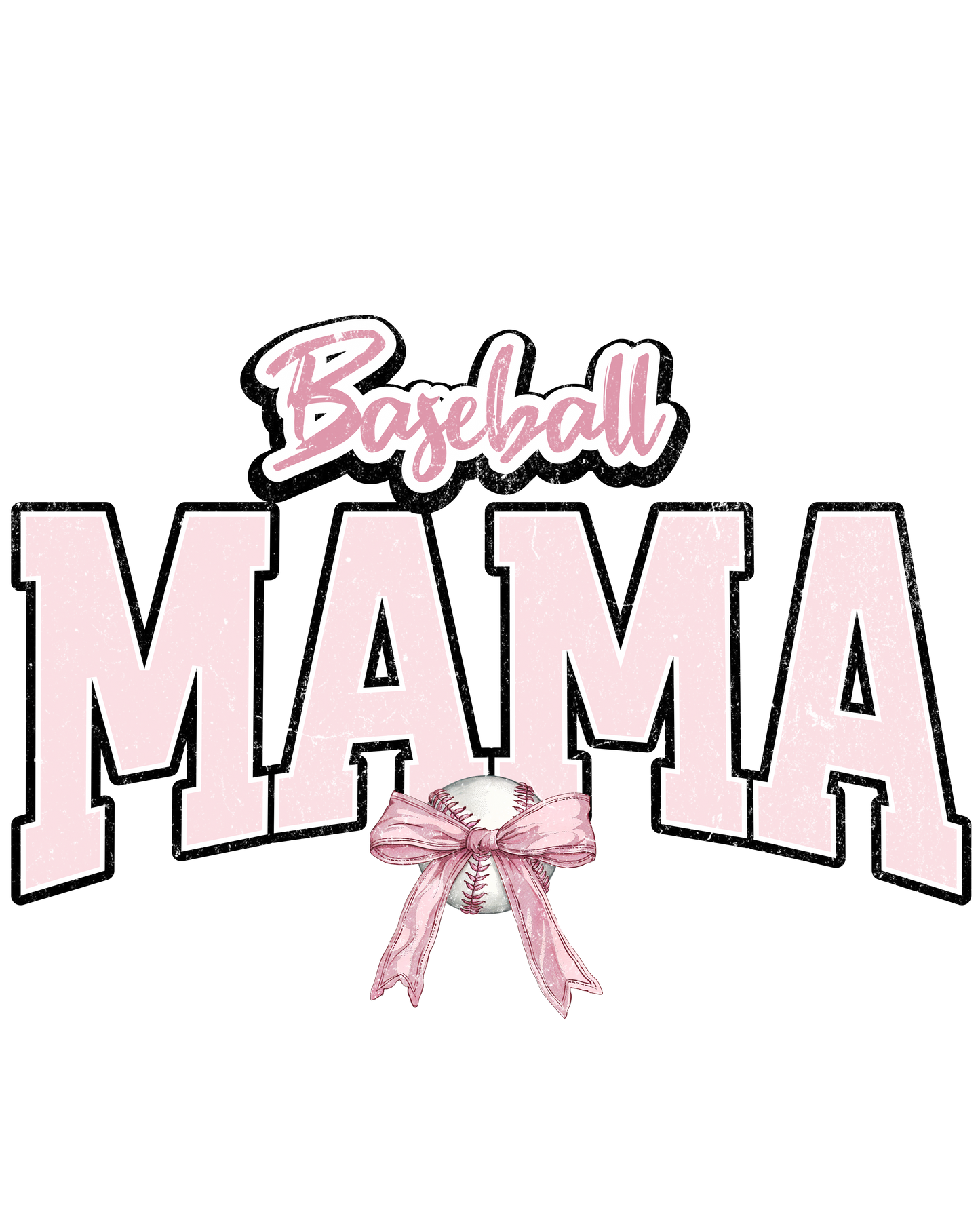 pink grunge baseball mama dtf transfer