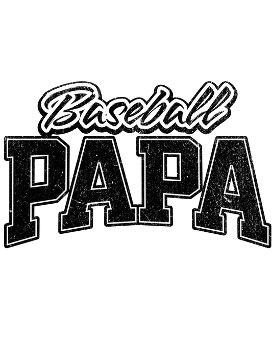 Baseball papa  blk dtf transfer