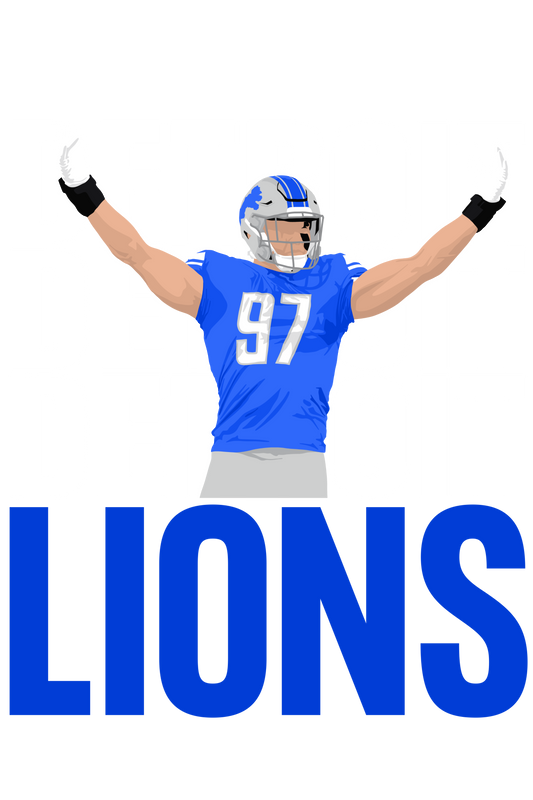 Det Lions hands up dtf transfer