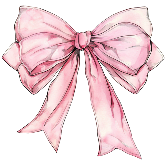 Pink  bow dtf transfer