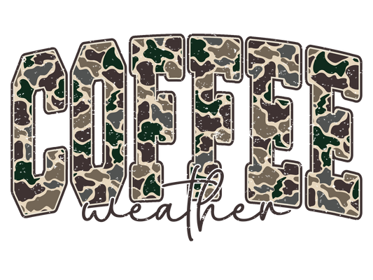 DTF TRANSFER CAMO COFFEE WEATHER