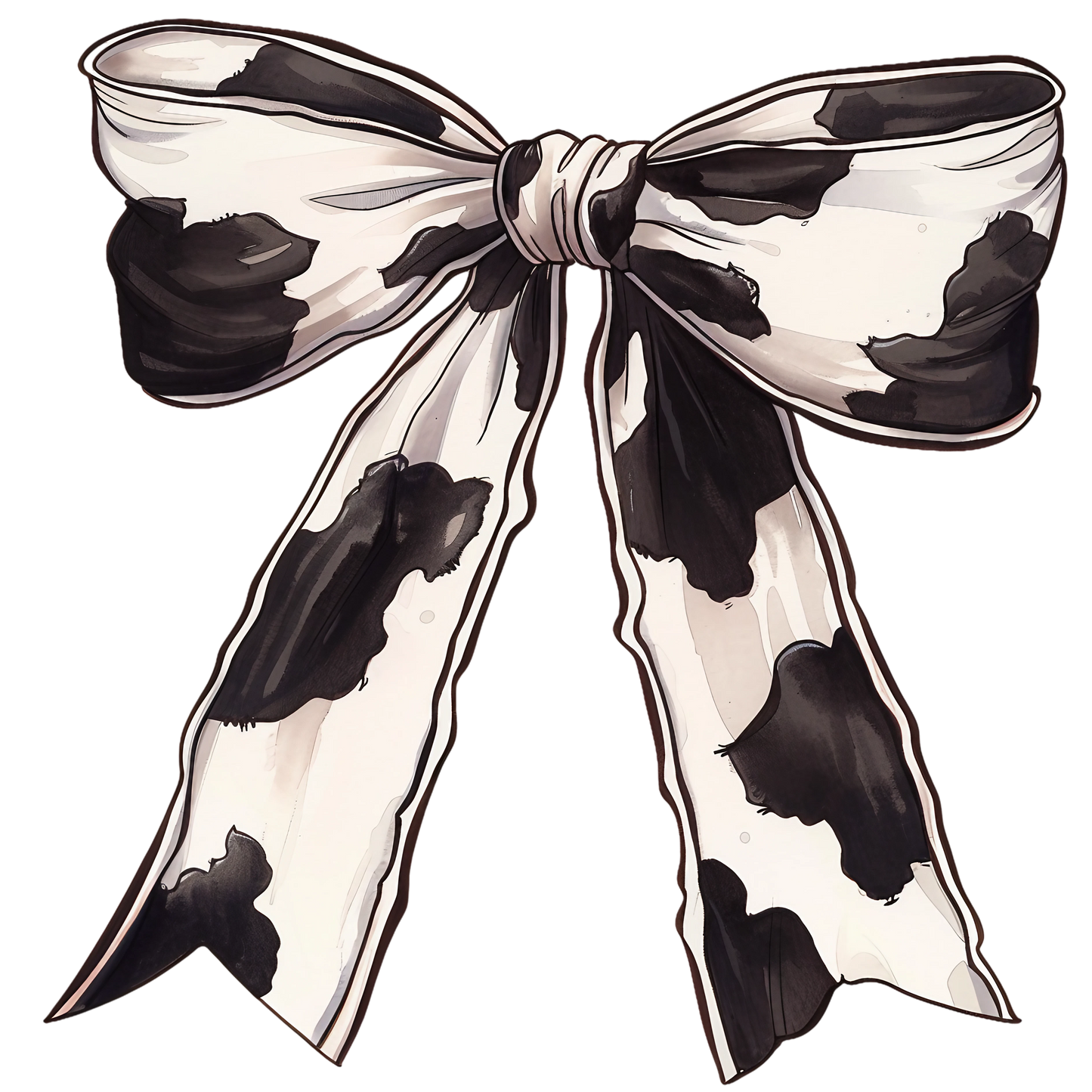 cow print bow dtf transfer