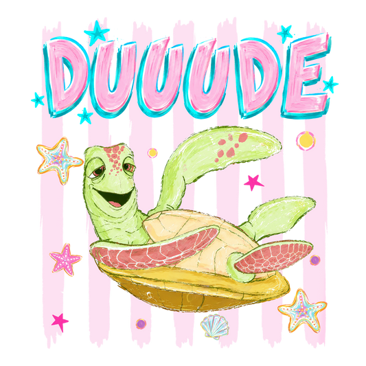 Duuuude turtle disney dtf transfer