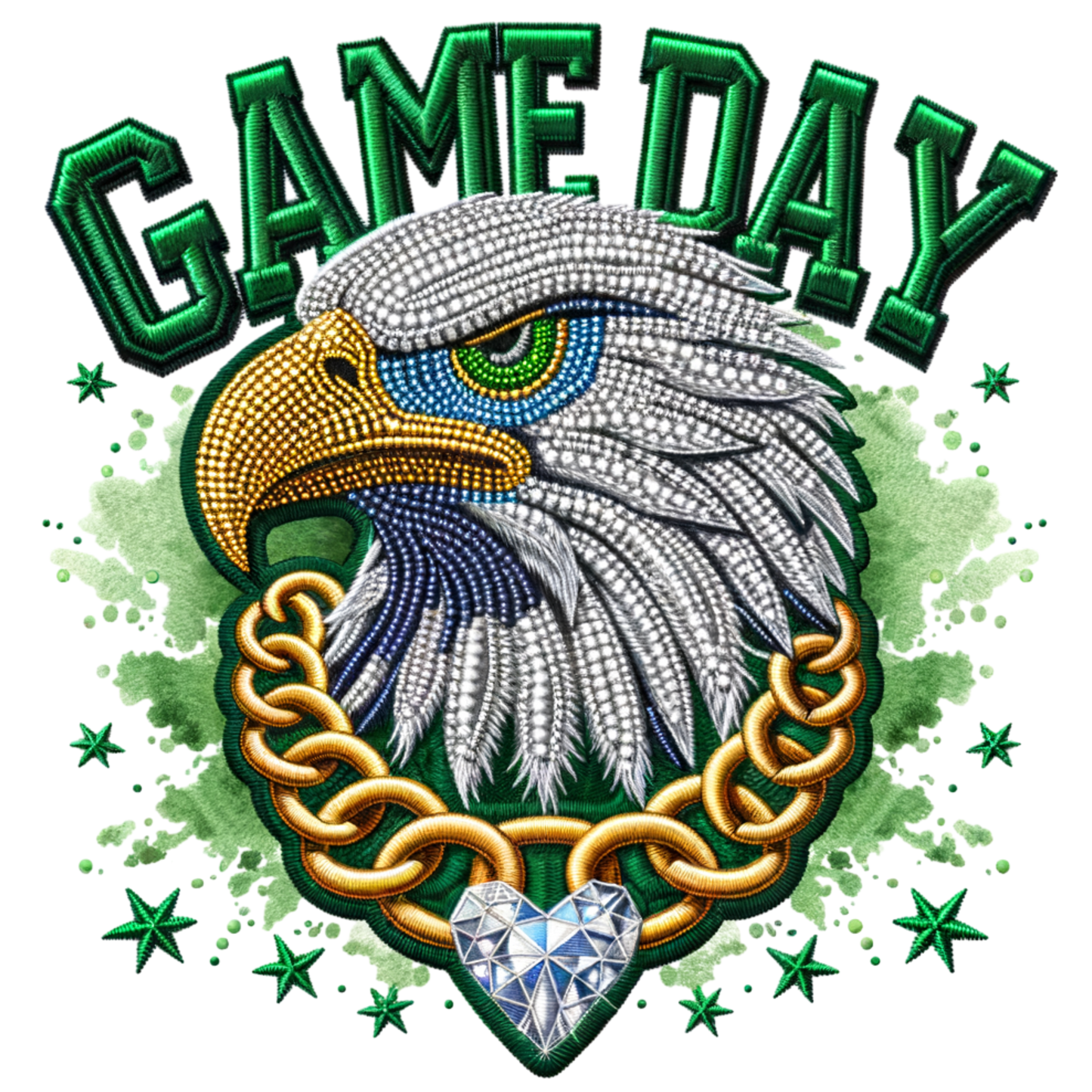 Eagles Game Day Faux bling dtf transfer