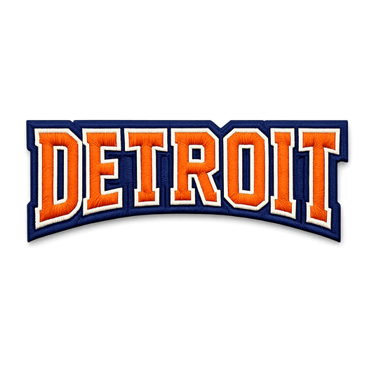Detroit faux embroidery patch dtf transfer