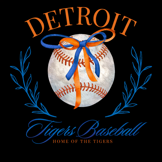 Detroit Tigers coquette baseball dtf transfer