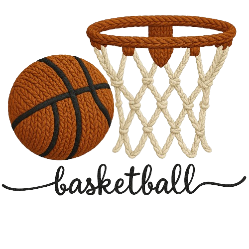 Faux yarn Basketball cursive