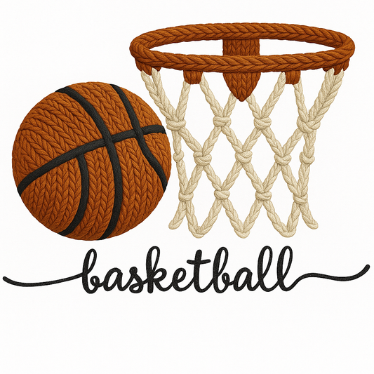 Faux yarn Basketball cursive