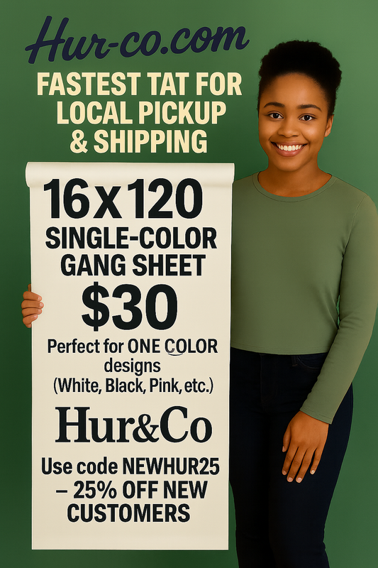 16' Single Color DTF Gang sheet Builder