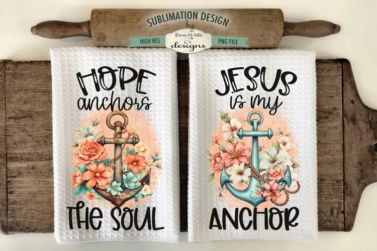 Hope anchors the soul SET  towel dtf transfer