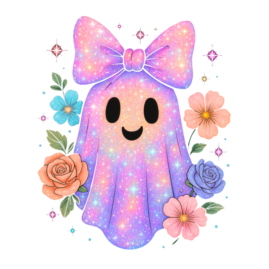 Cutie ghost faux glitter
