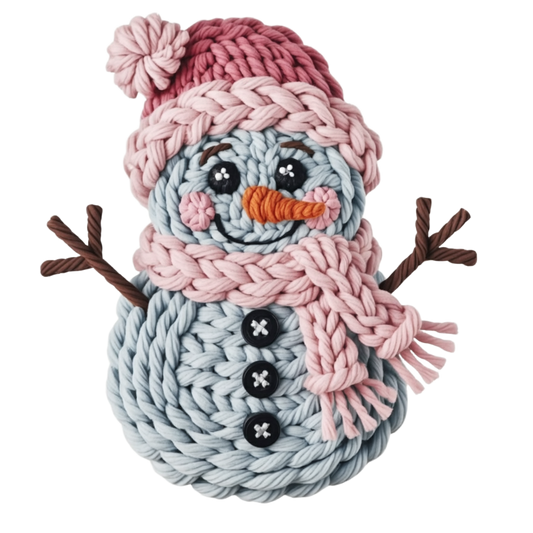 Light gray snowman faux yarn