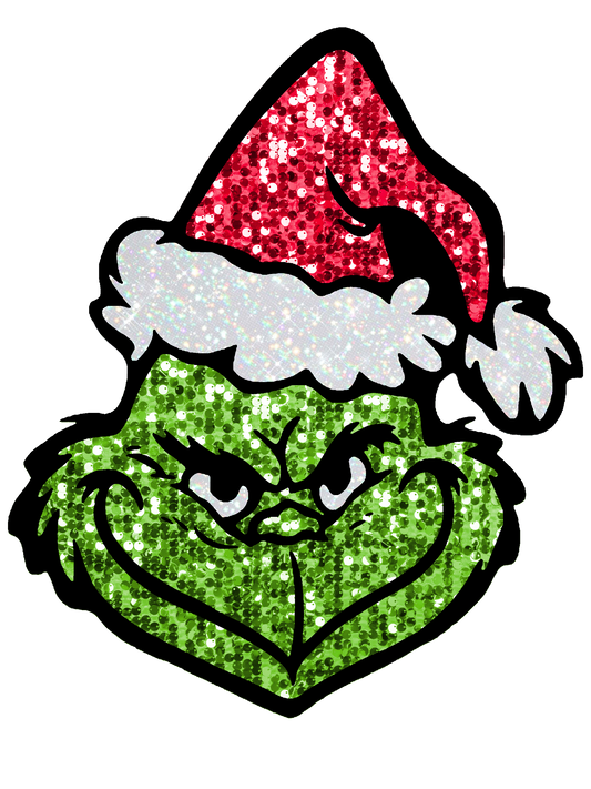 Faux Glitter RED Grinch