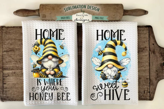 Home sweet Hive towel dtf transfer