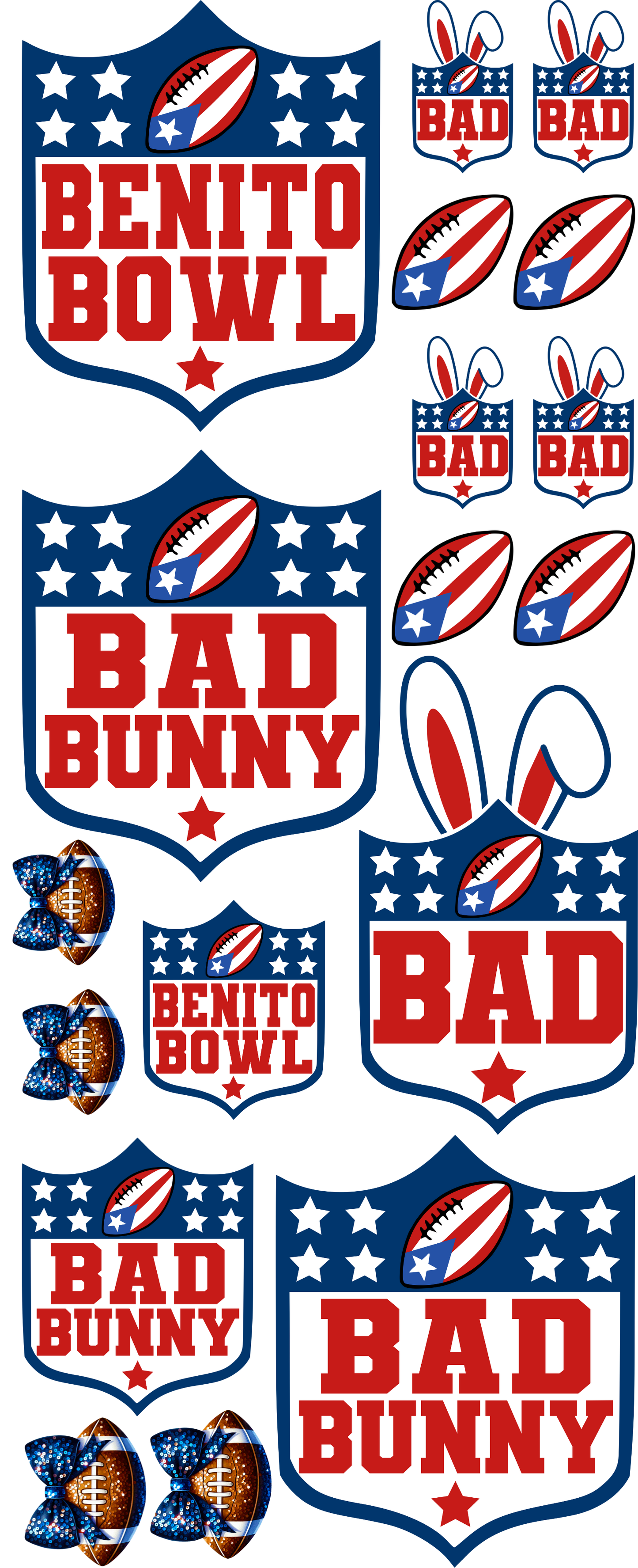 Pre-made Bad Bunny gang sheet 16x40