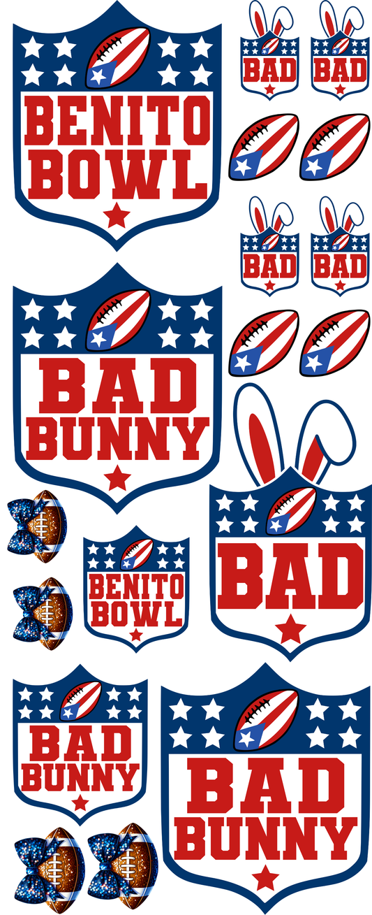 Pre-made Bad Bunny gang sheet 16x40