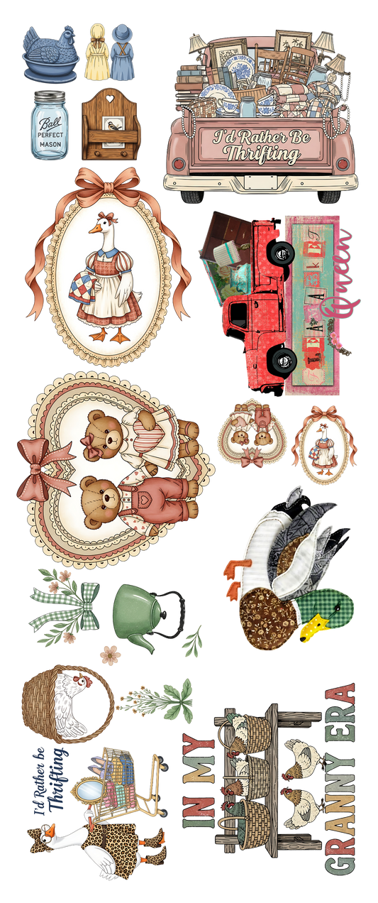 Pre-made Cottagecore #1 gang sheet 16x40