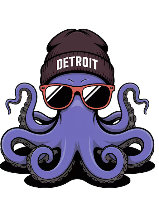 Detroit octopus dtf transfer