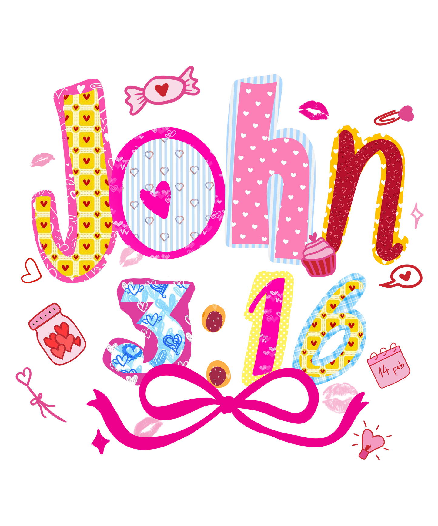 john 3:16 RANSOM LETTERS  DTF TRANSFER