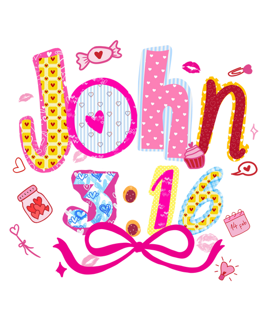 john 3:16 RANSOM LETTERS  DTF TRANSFER