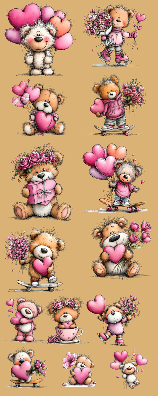 Pre-made Whimsical Love gang sheet 16x40