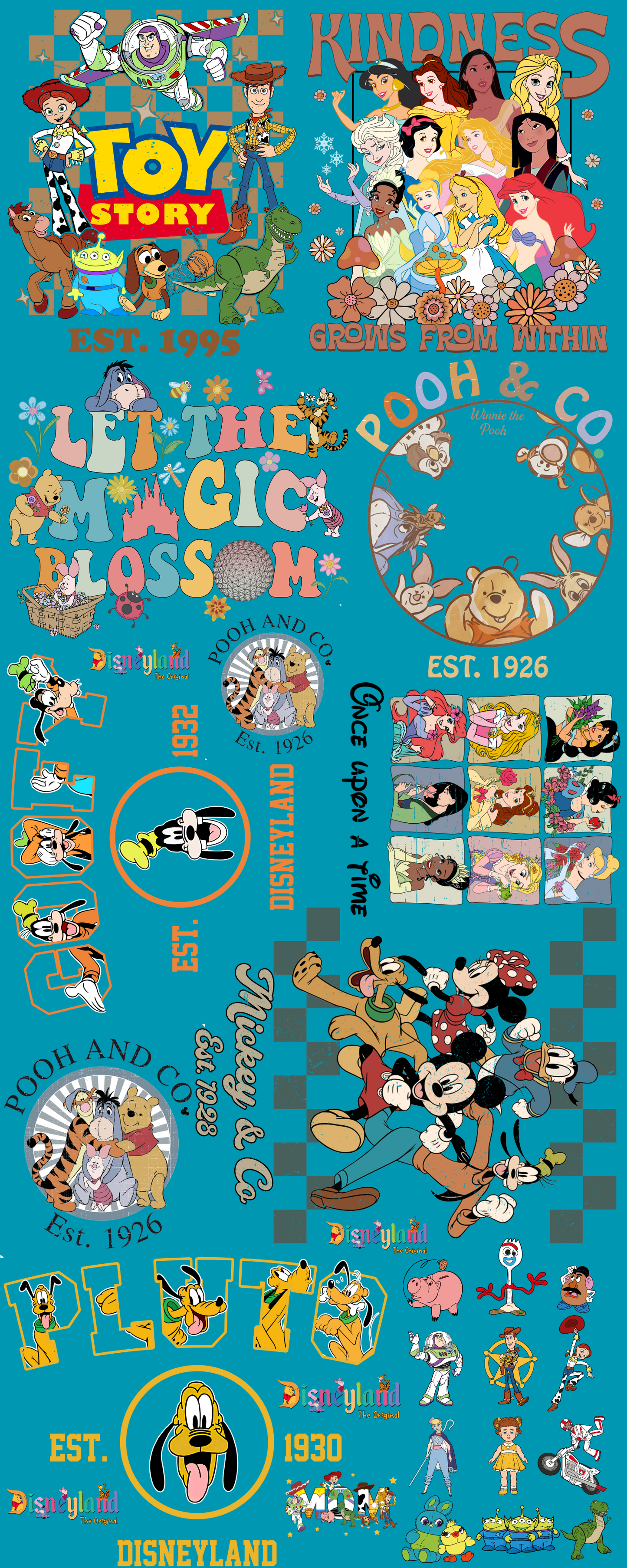 Pre-made disney #3 gang sheet 16x40