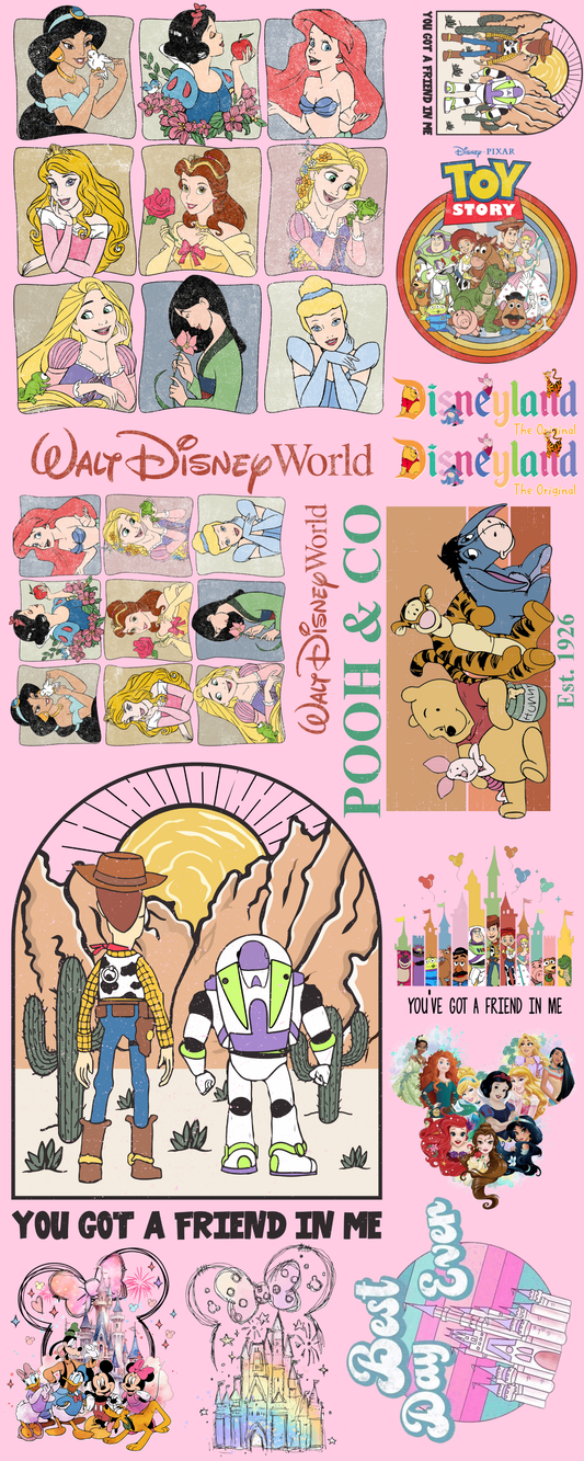 Pre-made Disney gang sheet 16x40