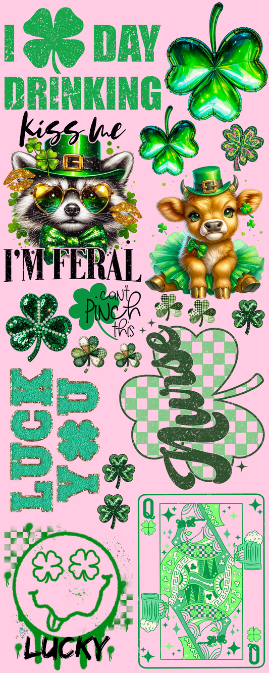 Pre-made St. Patrick's Day gang sheet 16x40
