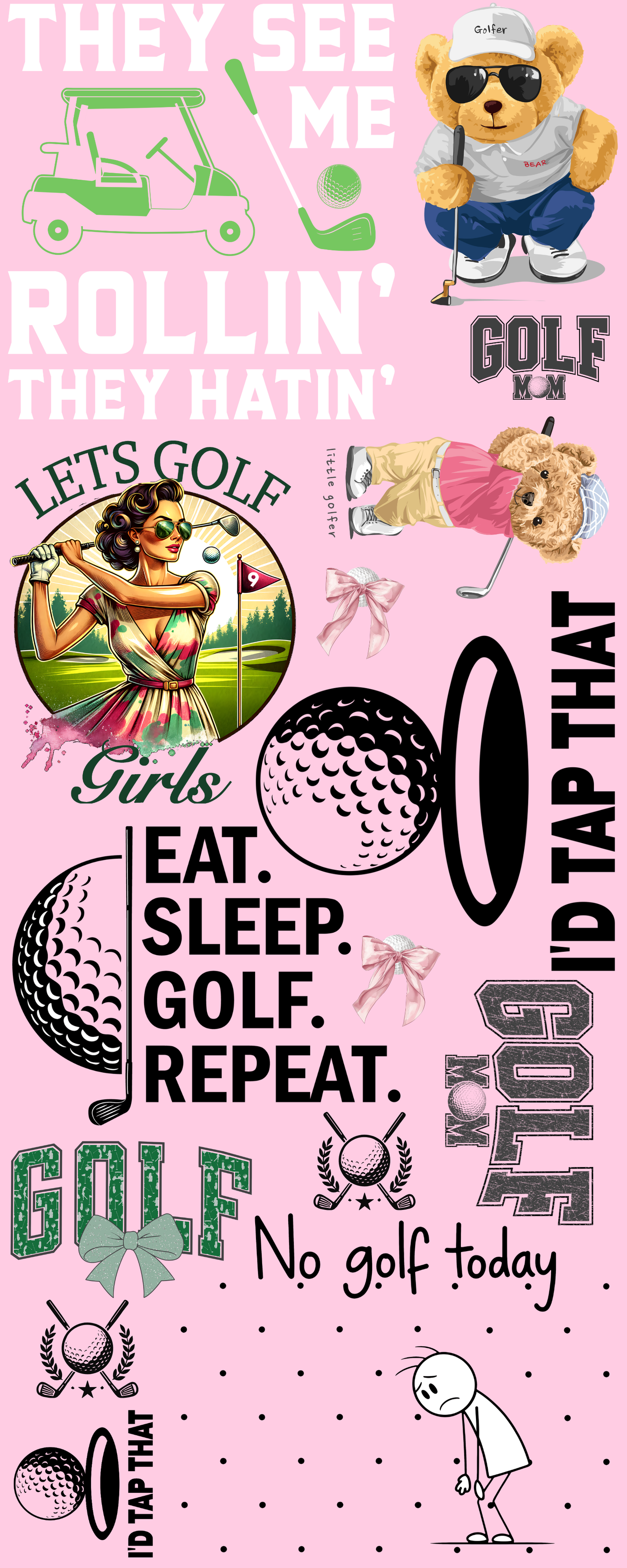 Pre-made GOLF gang sheet 16x40
