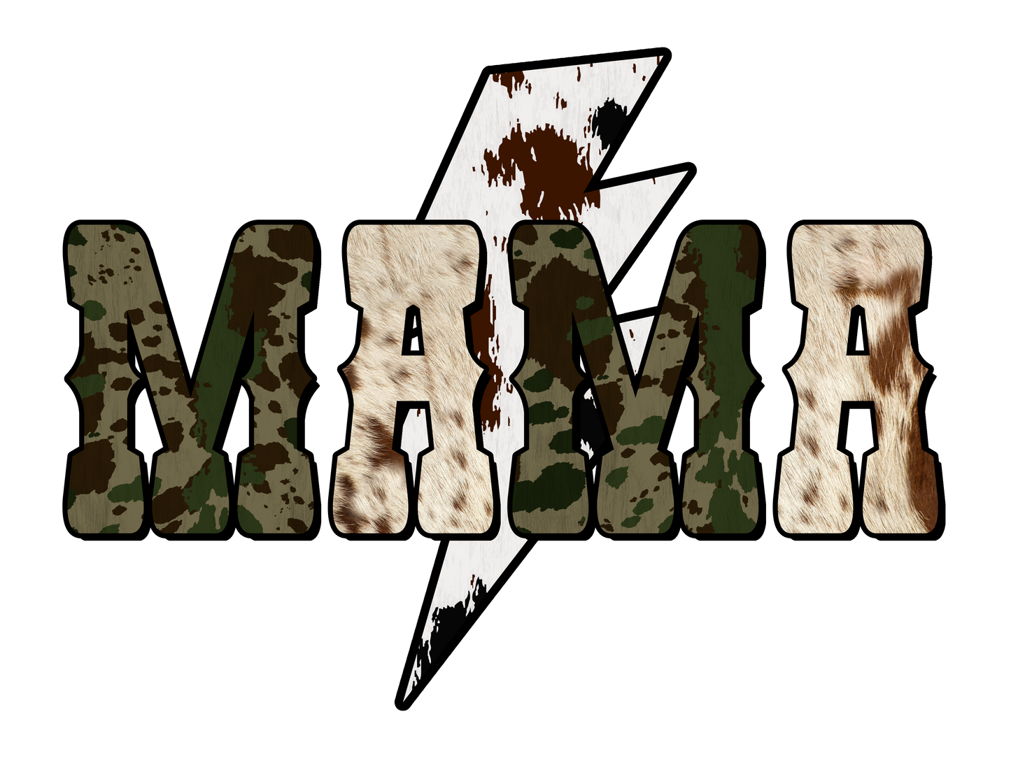 DTF TRANSFER MAMA BOLT CAMO