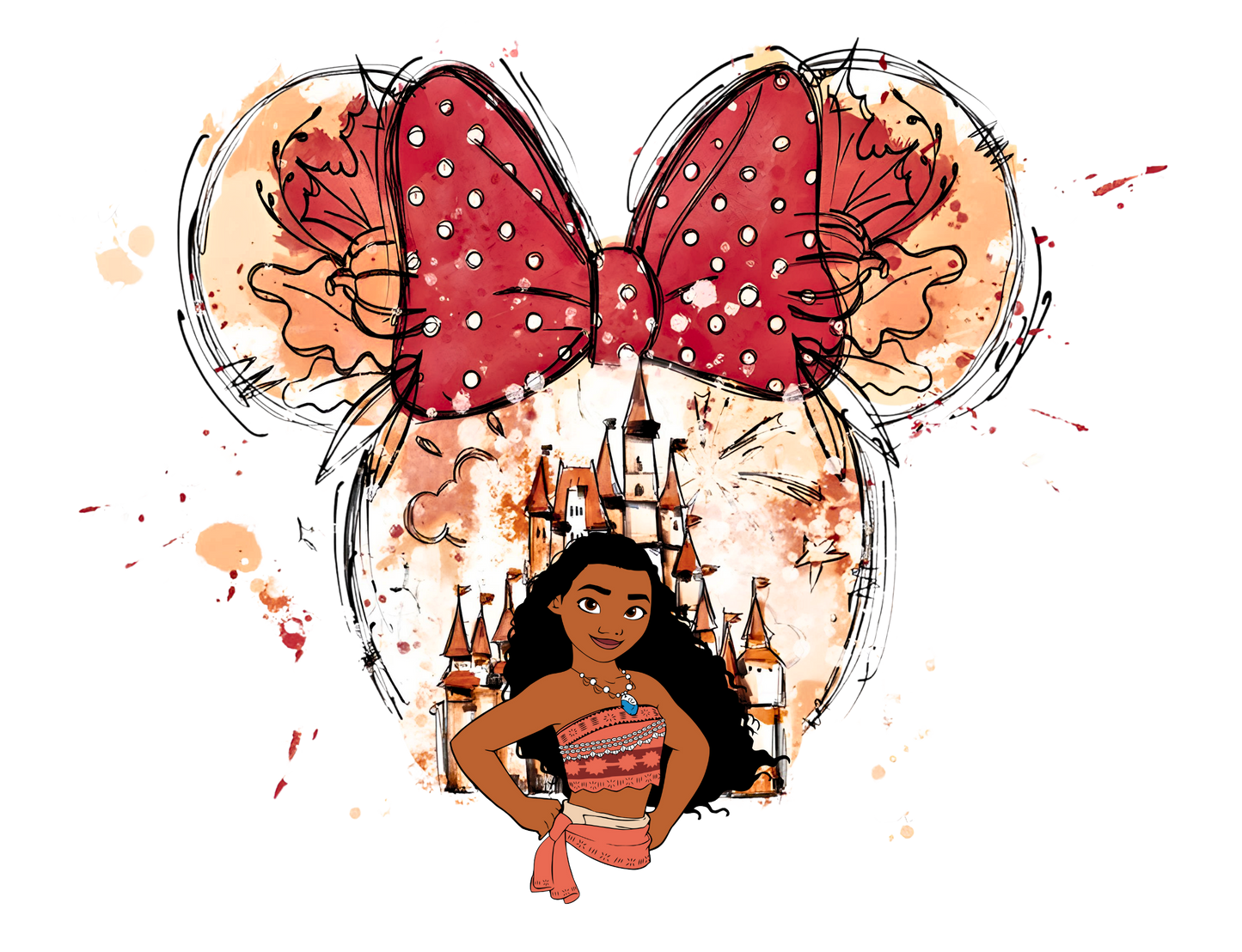 Moana castle dtf transfer