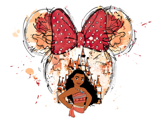 Moana castle dtf transfer