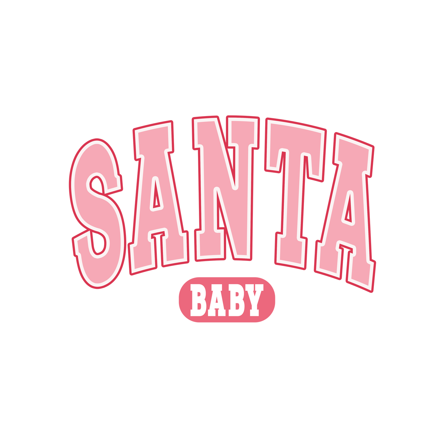 Santa baby pink DTF Transfer