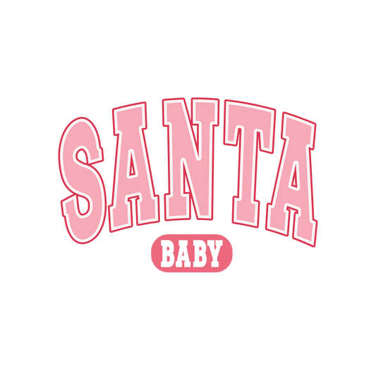 Santa baby pink DTF Transfer