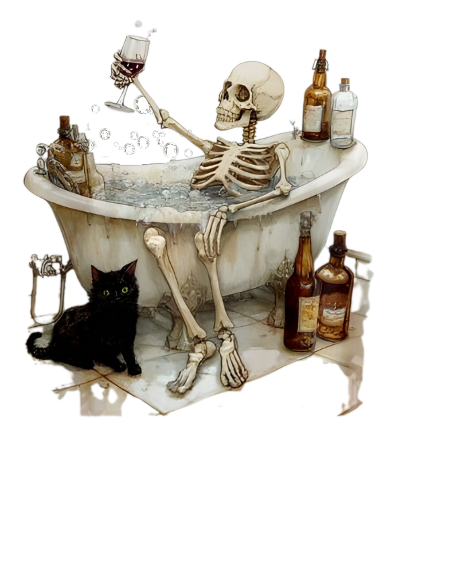 Skeleton in a tub